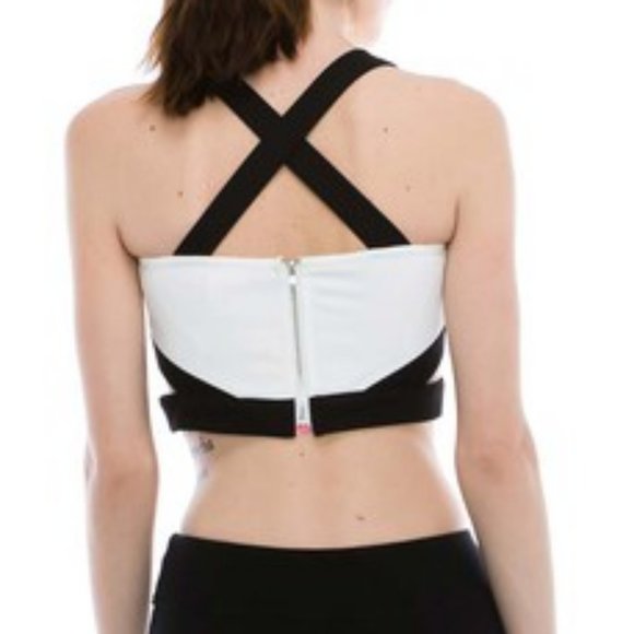 Criss Cross Cut Out Crop Top Bralette - Picture 5 of 6